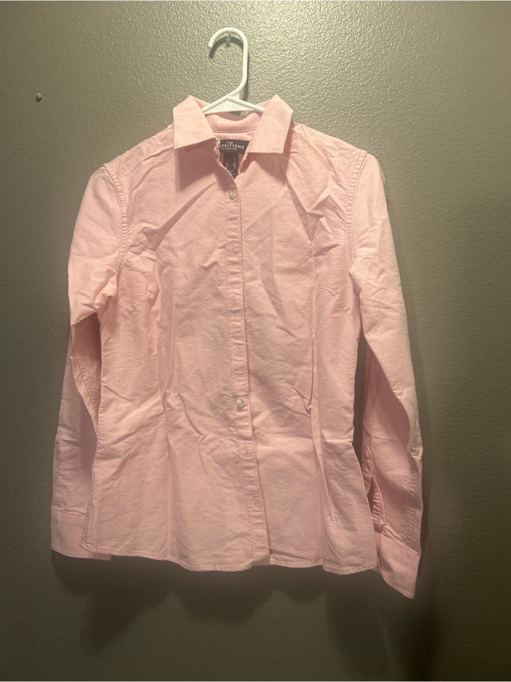 Lands End The Outfitters Womens XS Pink Oxford Button Down Shirt Long Sleeve